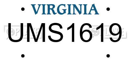 UMS1619 Virginia License Plate