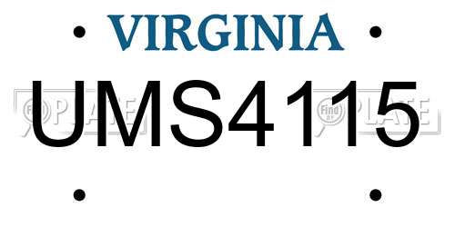 UMS4115 Virginia License Plate