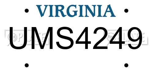 UMS4249 Virginia License Plate