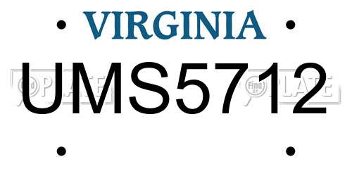 UMS5712 Virginia License Plate