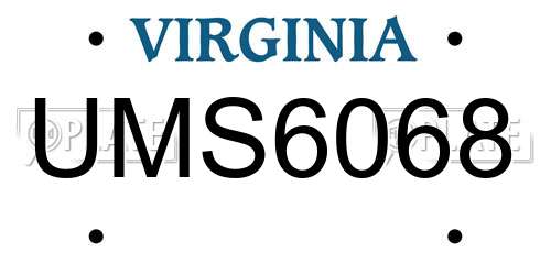 UMS6068 Virginia License Plate