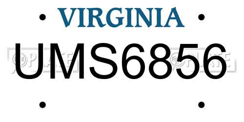 UMS6856 Virginia License Plate