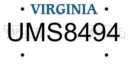 UMS8494 Virginia License Plate