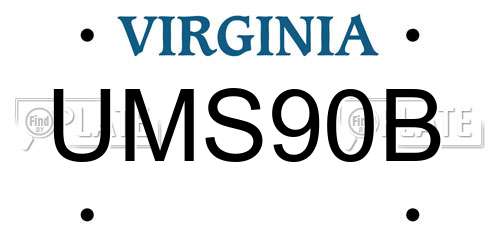 UMS90B Virginia License Plate