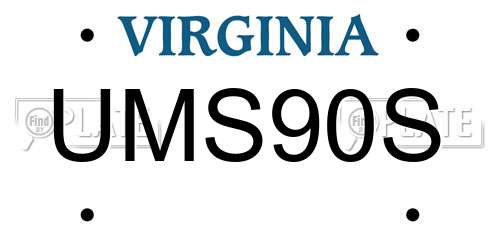 UMS90S Virginia License Plate