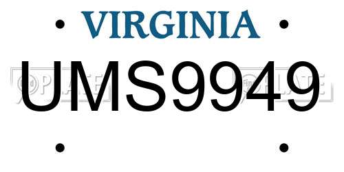 UMS9949 Virginia License Plate
