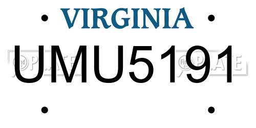 UMU5191 Virginia License Plate