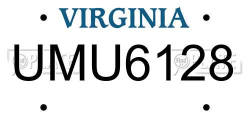 UMU6128 Virginia License Plate