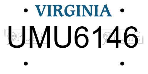 UMU6146 Virginia License Plate