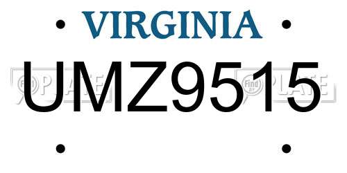 UMZ9515 Virginia License Plate