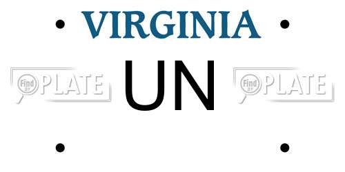 UN Virginia License Plate