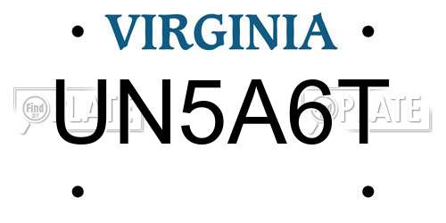 UN5A6T Virginia License Plate