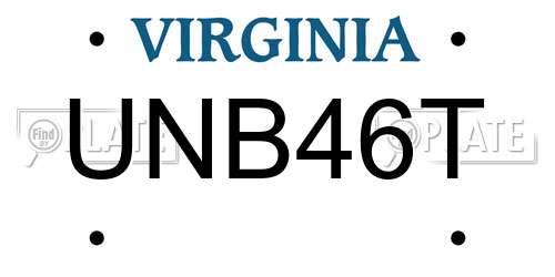 UNB46T Virginia License Plate