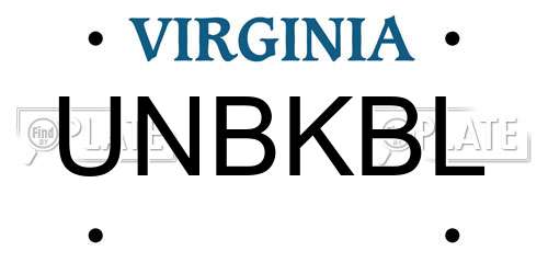 UNBKBL Virginia License Plate