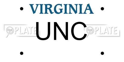 UNC Virginia License Plate