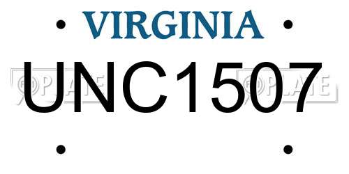 UNC1507 Virginia License Plate