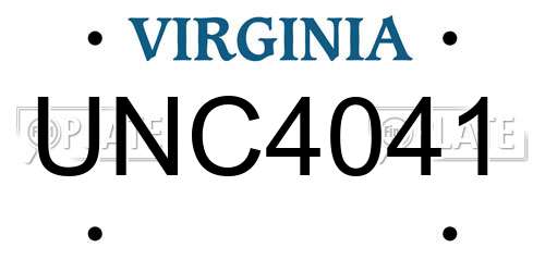 UNC4041 Virginia License Plate