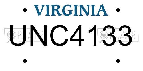 UNC4133 Virginia License Plate