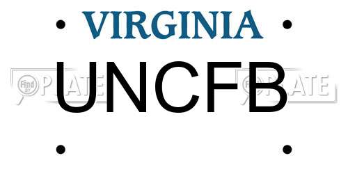 UNCFB Virginia License Plate