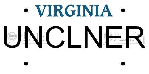 UNCLNER Virginia License Plate