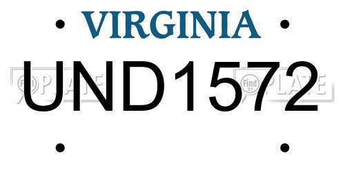 UND1572 Virginia License Plate