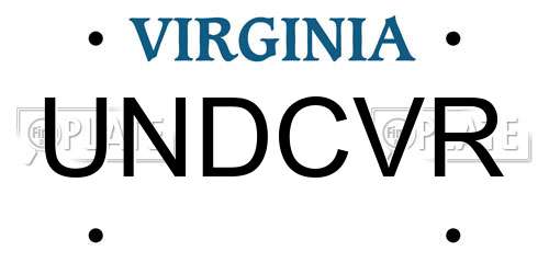 UNDCVR Virginia License Plate