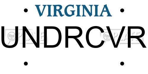 UNDRCVR Virginia License Plate