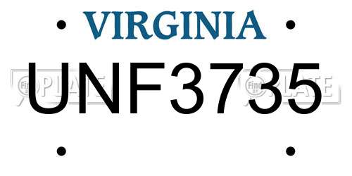 UNF3735 Virginia License Plate