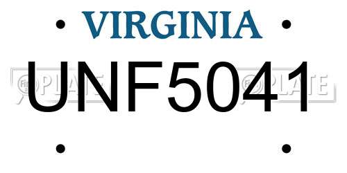 UNF5041 Virginia License Plate