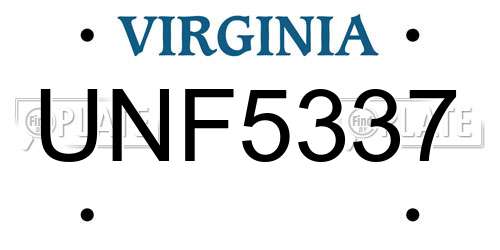 UNF5337 Virginia License Plate