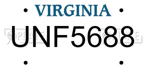 UNF5688 Virginia License Plate