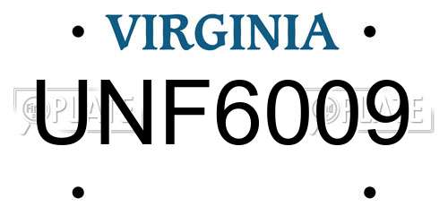 UNF6009 Virginia License Plate
