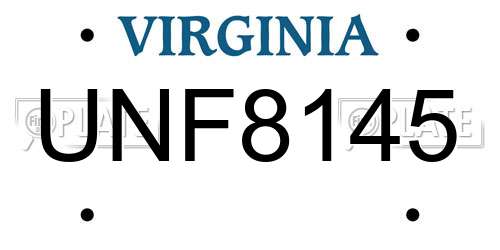 UNF8145 Virginia License Plate