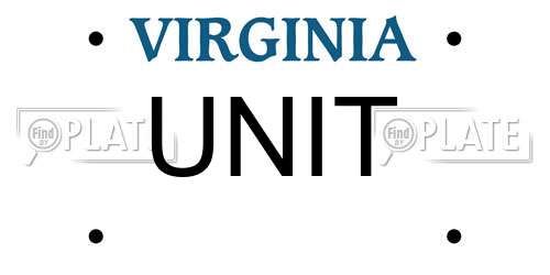 UNIT Virginia License Plate