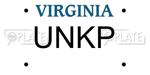 UNKP Virginia License Plate
