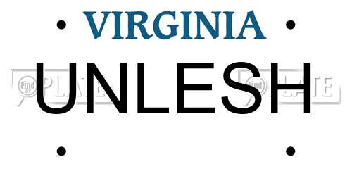 UNLESH Virginia License Plate