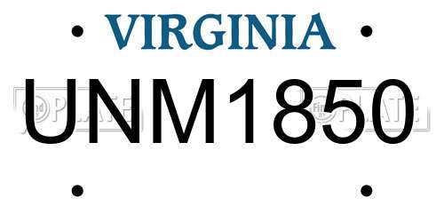 UNM1850 Virginia License Plate