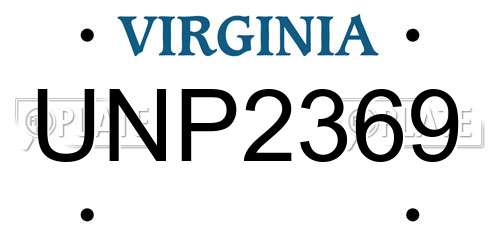 UNP2369 Virginia License Plate