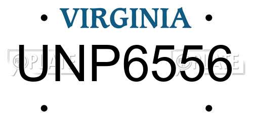 UNP6556 Virginia License Plate