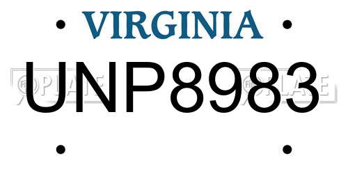 UNP8983 Virginia License Plate