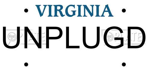 UNPLUGD Virginia License Plate