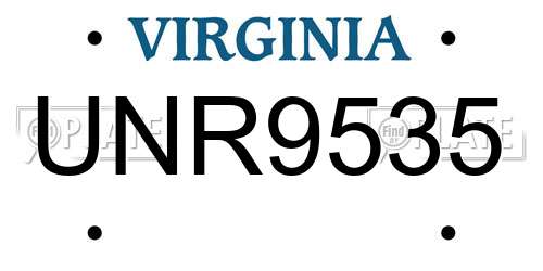 UNR9535 Virginia License Plate