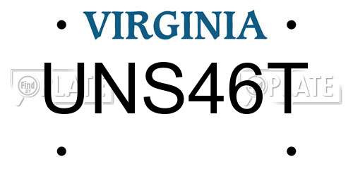 UNS46T Virginia License Plate