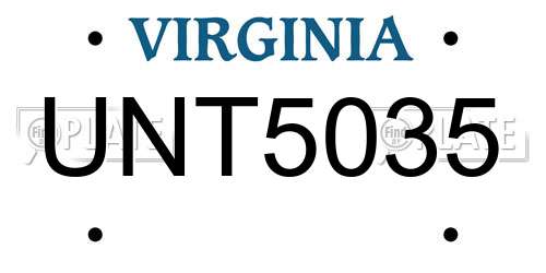 UNT5035 Virginia License Plate