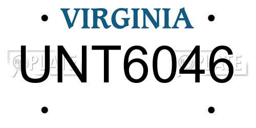 UNT6046 Virginia License Plate