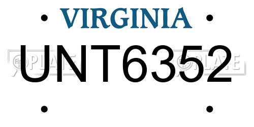 UNT6352 Virginia License Plate