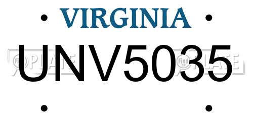 UNV5035 Virginia License Plate