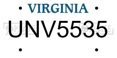 UNV5535 Virginia License Plate