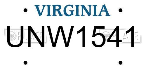 UNW1541 Virginia License Plate