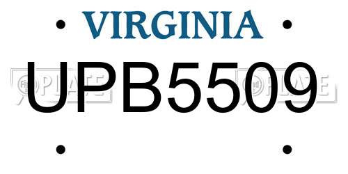 UPB5509 Virginia License Plate